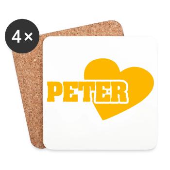 Peter als Love - Untersetzer (4er-Set) - Weiß - Vorne