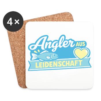 Angler Leidenschaft Fischsee - Untersetzer (4er-Set) - Weiß - Vorne
