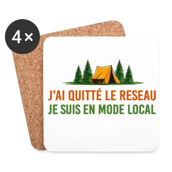 J’ai quitté les réseaux je suis en mode loca - Dessous de verre (lot de 4) - blanc - Devant