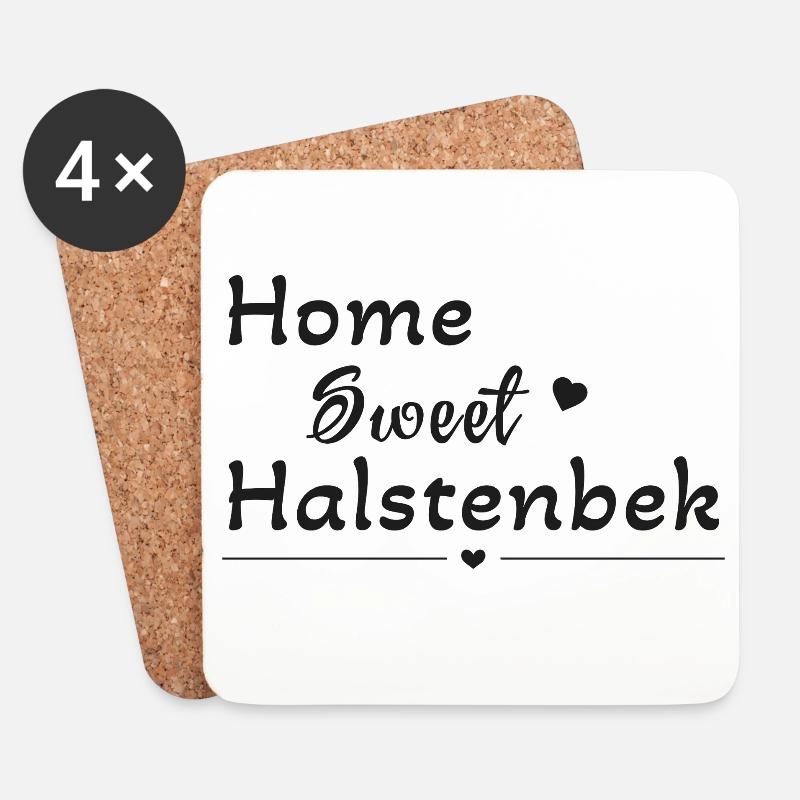 Home Sweet Halstenbek - Untersetzer (4er-Set) - Weiß