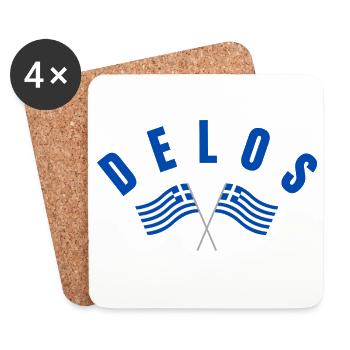 Drapeaux grecs de Delos Traversé - Dessous de verre (lot de 4) - blanc - Devant