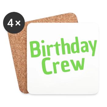 Birthday Crew - Untersetzer (4er-Set) - Weiß - Vorne