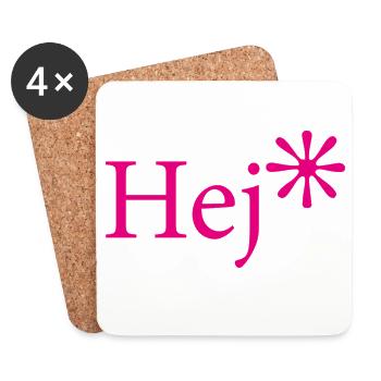 Hej – Swedish power - Coasters (set of 4) - white - Front