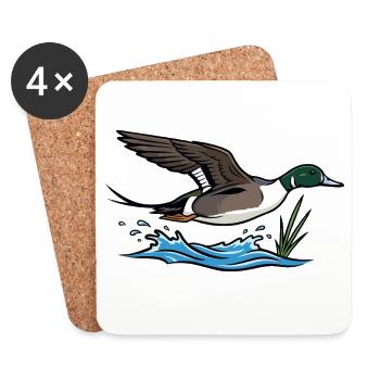 Northern Pintail in Flight Wild Nature - Coasters (set of 4) - white - Front