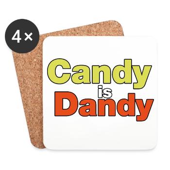 Candy is Dandy Bold Typographie - Dessous de verre (lot de 4) - blanc - Devant