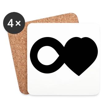 T-Shirt Infini Amour – Infinity Love Heart - Untersetzer (4er-Set) - Weiß - Vorne