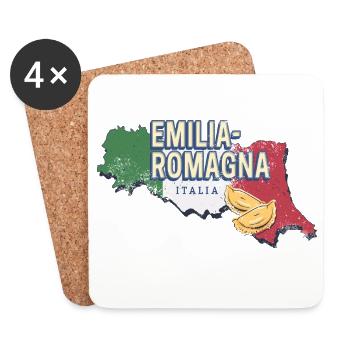 Emilia Romagna in Italien Vintage Region Souvenir - Untersetzer (4er-Set) - Weiß - Vorne