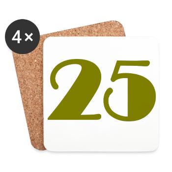 25. 25 YEARS. 25th ANNIVERSARY. 25 YEARS ANNIVERSARY. - Coasters (set of 4) - white - Front