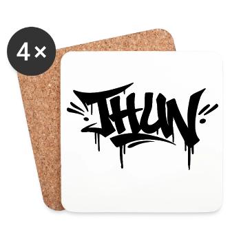 Thun Bern Graffiti Tag - Untersetzer (4er-Set) - Weiß - Vorne
