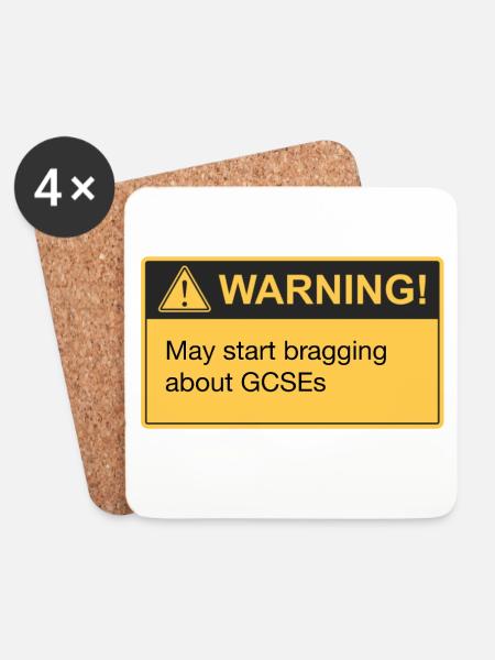 Bragging GCSE results - Coasters (set of 4) - white