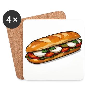 Freshly Sandwich Art - Coasters (set of 4) - white - Front