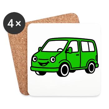 van cartoon - Coasters (set of 4) - white - Front