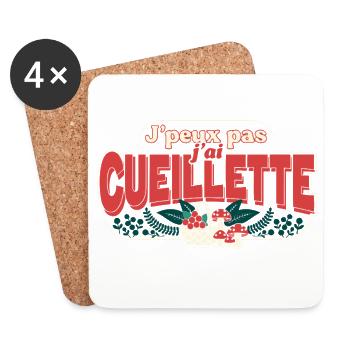 J'peux pas j'ai Cueillette - Dessous de verre (lot de 4) - blanc - Devant