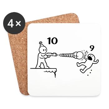 Fête du 10e anniversaire Cadeau du garçon du garçon du 10e anniversaire - Dessous de verre (lot de 4) - blanc - Devant