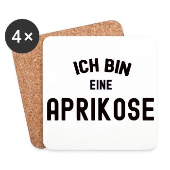 ICH BIN EINE APRIKOSE oranges Karneval Kostüm Obst - Untersetzer (4er-Set) - Weiß - Vorne