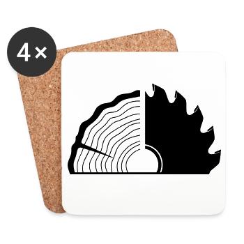 Carpenter Wooden Slice Saw Blade - Coasters (set of 4) - white - Front