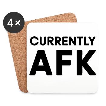 Derzeit AFK Funny Gamer Zitat - Untersetzer (4er-Set) - Weiß - Vorne