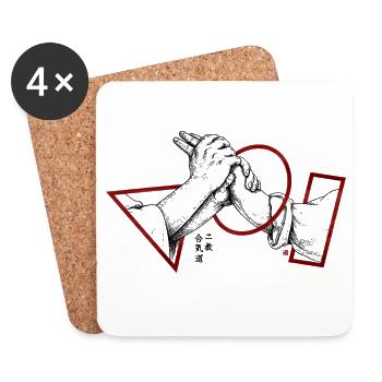 Aikido Technique Nikyo Wrist Lock Principle Budo - Coasters (set of 4) - white - Front