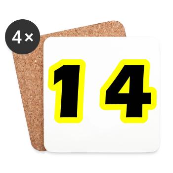 14 Number Symbol - Coasters (set of 4) - white - Front