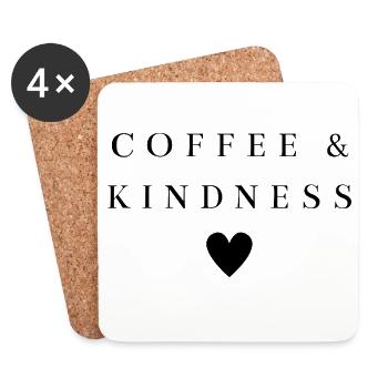 Café & Gentillesse | Chemise qui dit le café - Dessous de verre (lot de 4) - blanc - Devant
