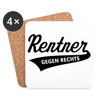 Rentner Gegen Rechts (Rente / Ruhestand / Black) - Untersetzer (4er-Set) - Weiß - Vorne