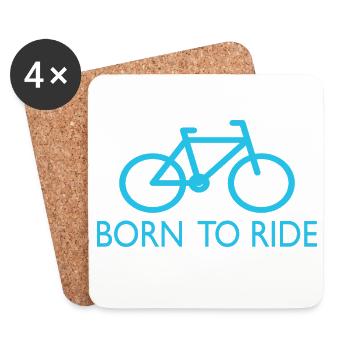 Born to Ride Saying Bicycle - Coasters (set of 4) - white - Front