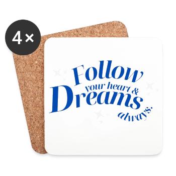Follow Your Heart & Dreams Always - Coasters (set of 4) - white - Front
