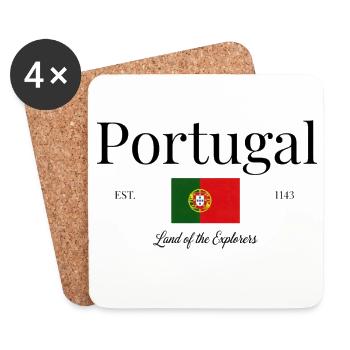 Drapeau du Portugal Terre des Explorateurs - Dessous de verre (lot de 4) - blanc - Devant