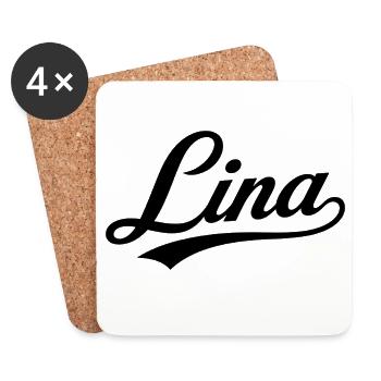 Lina Name Gift Première Famille - Dessous de verre (lot de 4) - blanc - Devant