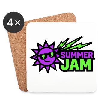 Summer Jam Sonne Abzeichen - Untersetzer (4er-Set) - Weiß - Vorne