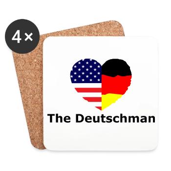 Heart Flag USADeutschland Fusion - Dessous de verre (lot de 4) - blanc - Devant
