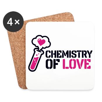Icône de la Flasque d’Amour de la Chimie - Dessous de verre (lot de 4) - blanc - Devant