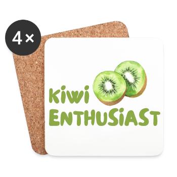 Kiwi Enthusiast - Untersetzer (4er-Set) - Weiß - Vorne