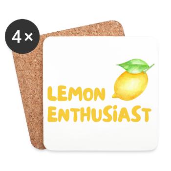 Zitrusliebhaber Lemon Enthusiast - Untersetzer (4er-Set) - Weiß - Vorne