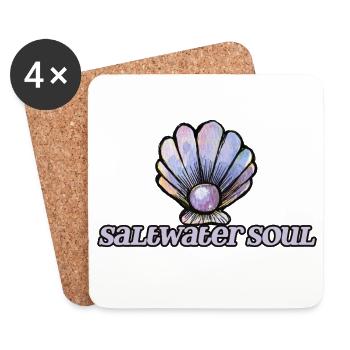 SeaWater Soul Muschelkunst - Untersetzer (4er-Set) - Weiß - Vorne