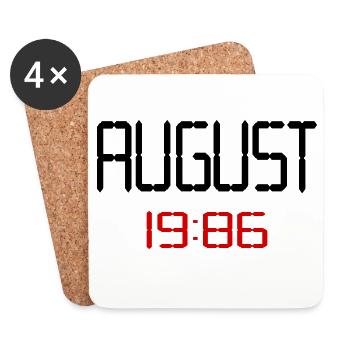 40. Geburtstag, August 1986 - Untersetzer (4er-Set) - Weiß - Vorne