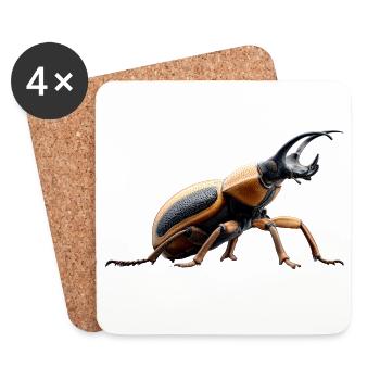 Maikäfer Süßer Hirschkäfer Nashornkäfer Insekten - Coasters (set of 4) - white - Front