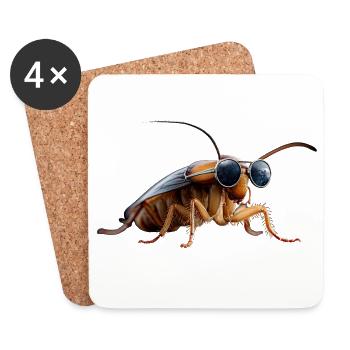 cockroach cockroach insects cockroach cockroaches - Coasters (set of 4) - white - Front