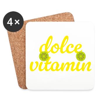 Dolce Vita Vitamin C Limette cool Quotes Sommer  - Untersetzer (4er-Set) - Weiß - Vorne