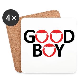 Staffie good boy - 046 - Coasters (set of 4) - white - Front