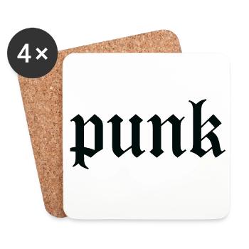 Punk-Gothic-Lettering-T-Shirt - Untersetzer (4er-Set) - Weiß - Vorne