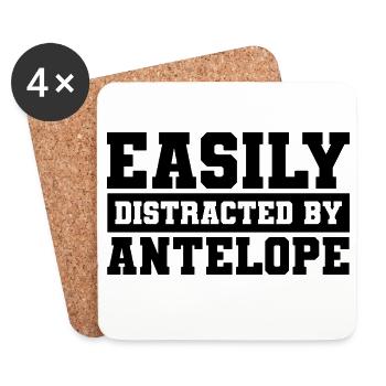 Antelope Saying Humor - Coasters (set of 4) - white - Front