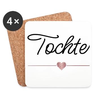 Beste Tochter mit Herz – Familien Geschenk - Untersetzer (4er-Set) - Weiß - Vorne