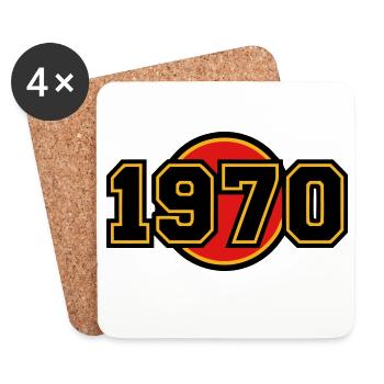 1970 Year of Birth Retro Logo - Coasters (set of 4) - white - Front