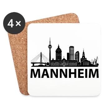 MANNHEIM Skyline - Untersetzer (4er-Set) - Weiß - Vorne