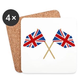 Flagge Großbritanniens - Untersetzer (4er-Set) - Weiß - Vorne