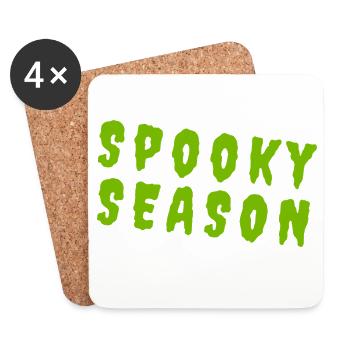 Spooky Season – Toxic Green Typography - Untersetzer (4er-Set) - Weiß - Vorne