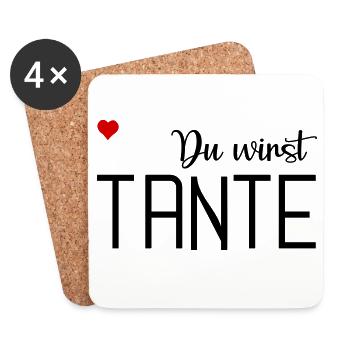 Du wirst Tante - Untersetzer (4er-Set) - Weiß - Vorne