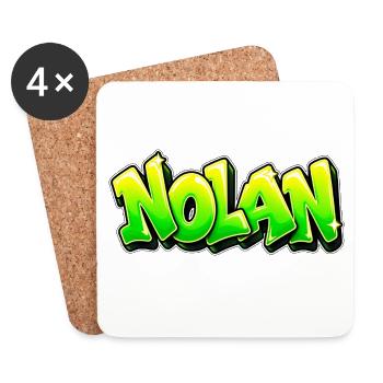 NOLAN in Graffiti: der Name, der alles auseinanderreißt! - Untersetzer (4er-Set) - Weiß - Vorne