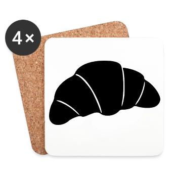  Croissant schwarz Geschenkidee für Bäcker  - Untersetzer (4er-Set) - Weiß - Vorne